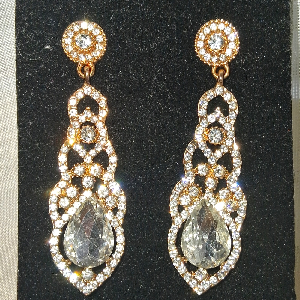 Crystal and Rhinestone Chandelier Earrings